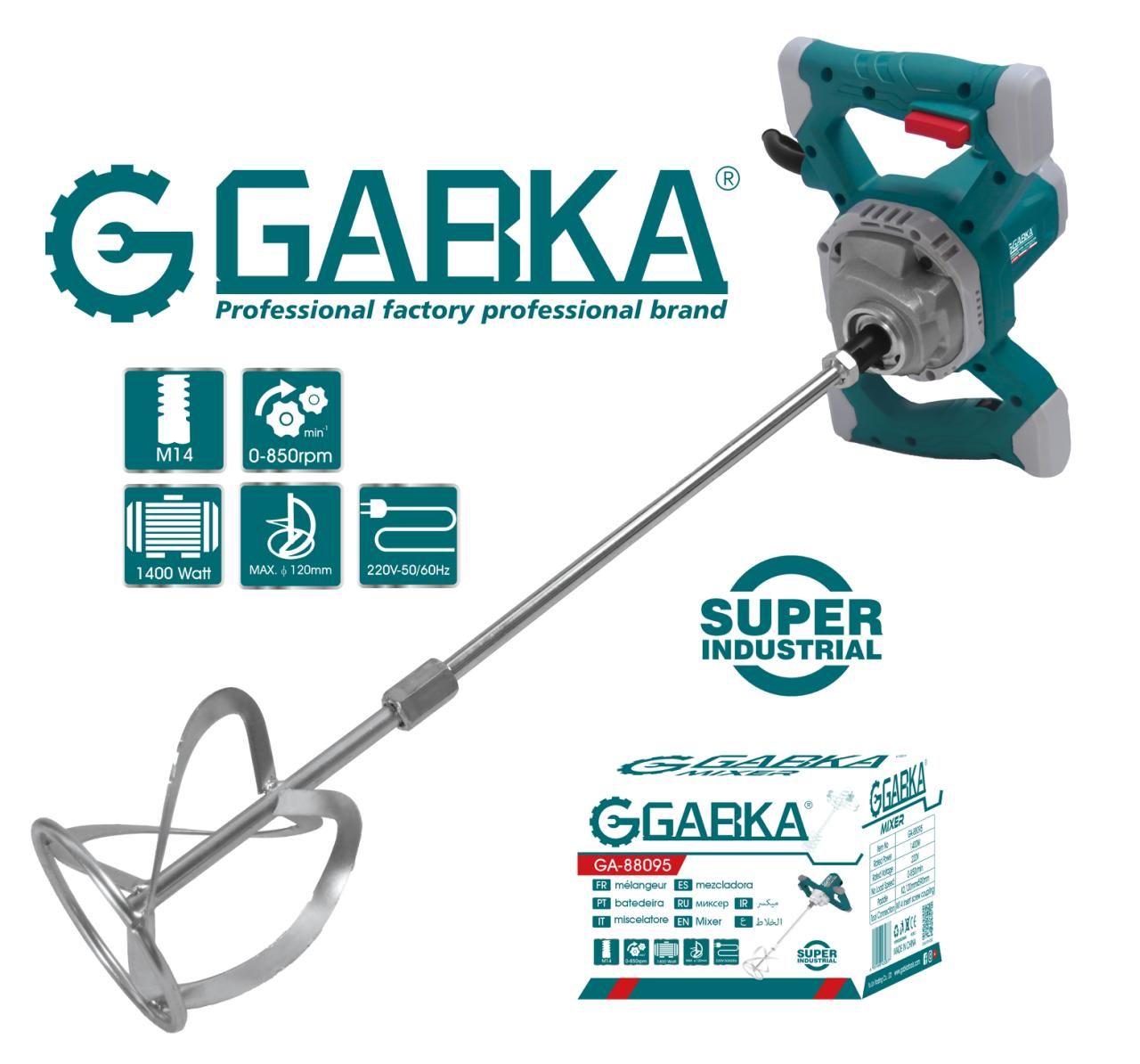 1400W Electric Handheld Mixer – Heavy-Duty Stirring Tool for Paint, Mortar, Cement & More