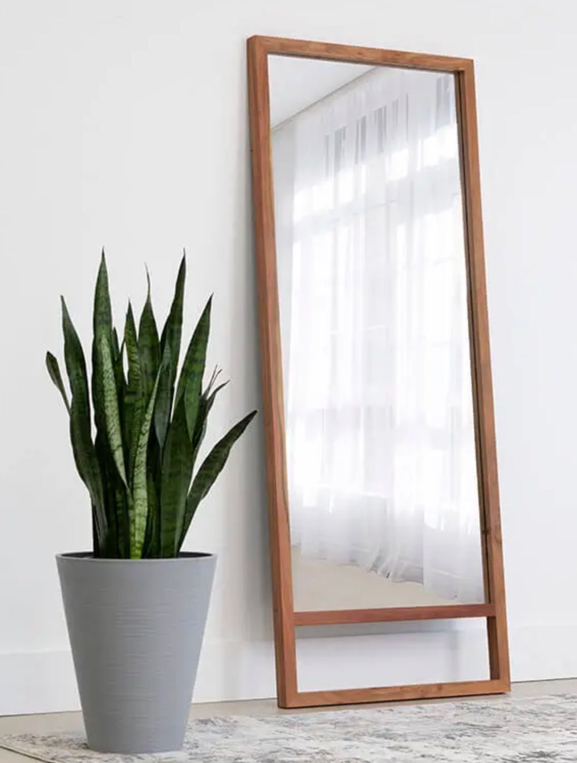 Luna Solid Oak Standing Mirror