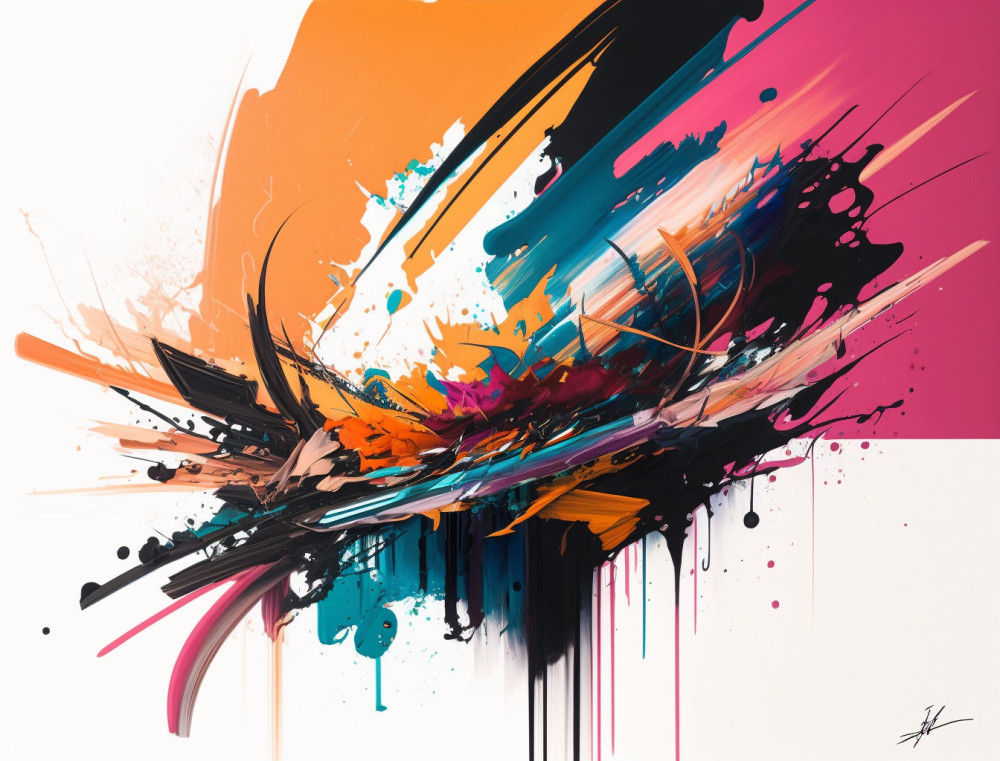 Canvas Wall Art - Canvas Wall Art: Abstract Expressionist Painting - B1287 - [120 x 80 cm]