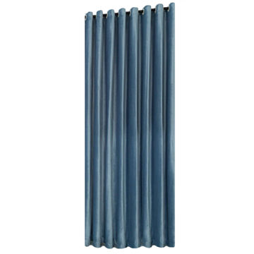 Matoc Readymade Curtain -Velvet -Light Blue -Eyelet -Lined -230cm W x 233cm H