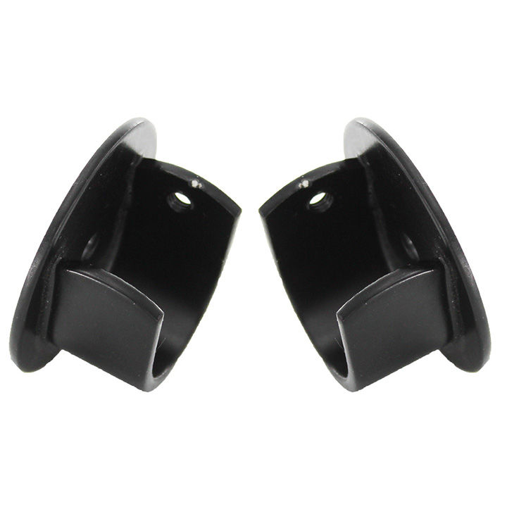 Matoc Designs Metal Curtain Wall Fix Pole Brackets for 32mm poles -Black -(Pack of 2)