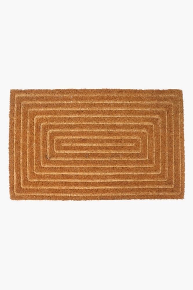 Coir Maze Door Mat – 45x75cm Natural Geometric Welcome Mat
