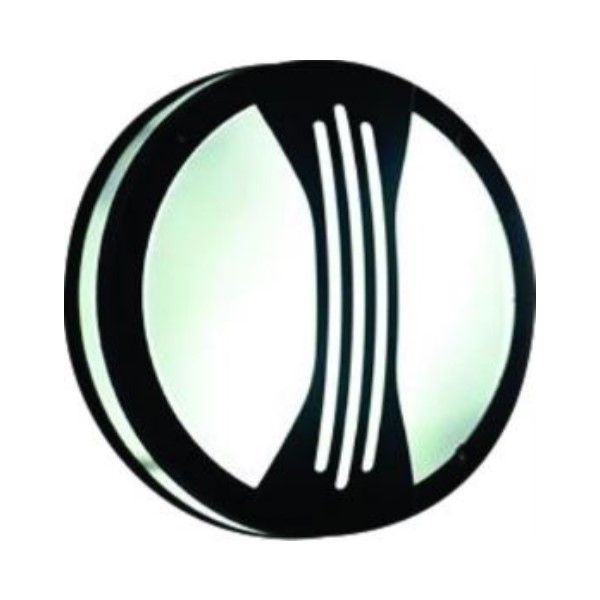 20W 95-240VAC LED Bulkhead, Round, Divided+Stripes