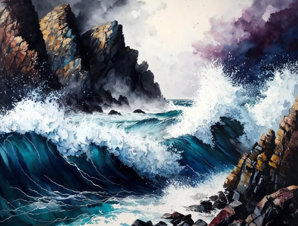 Canvas Wall Art - Canvas Wall Art: Beautiful Acrylic Water Colour  - B1296 - [120 x 80 cm]