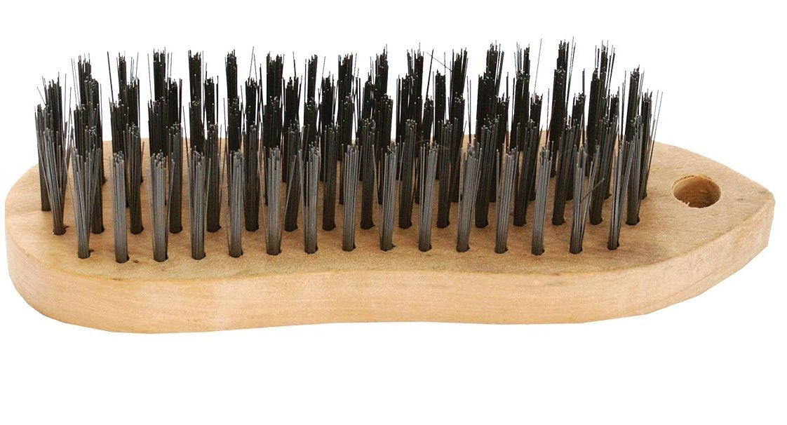 Tork Craft - Wire Hand Block Brush Wood Handle Rectangular - 8 Pack