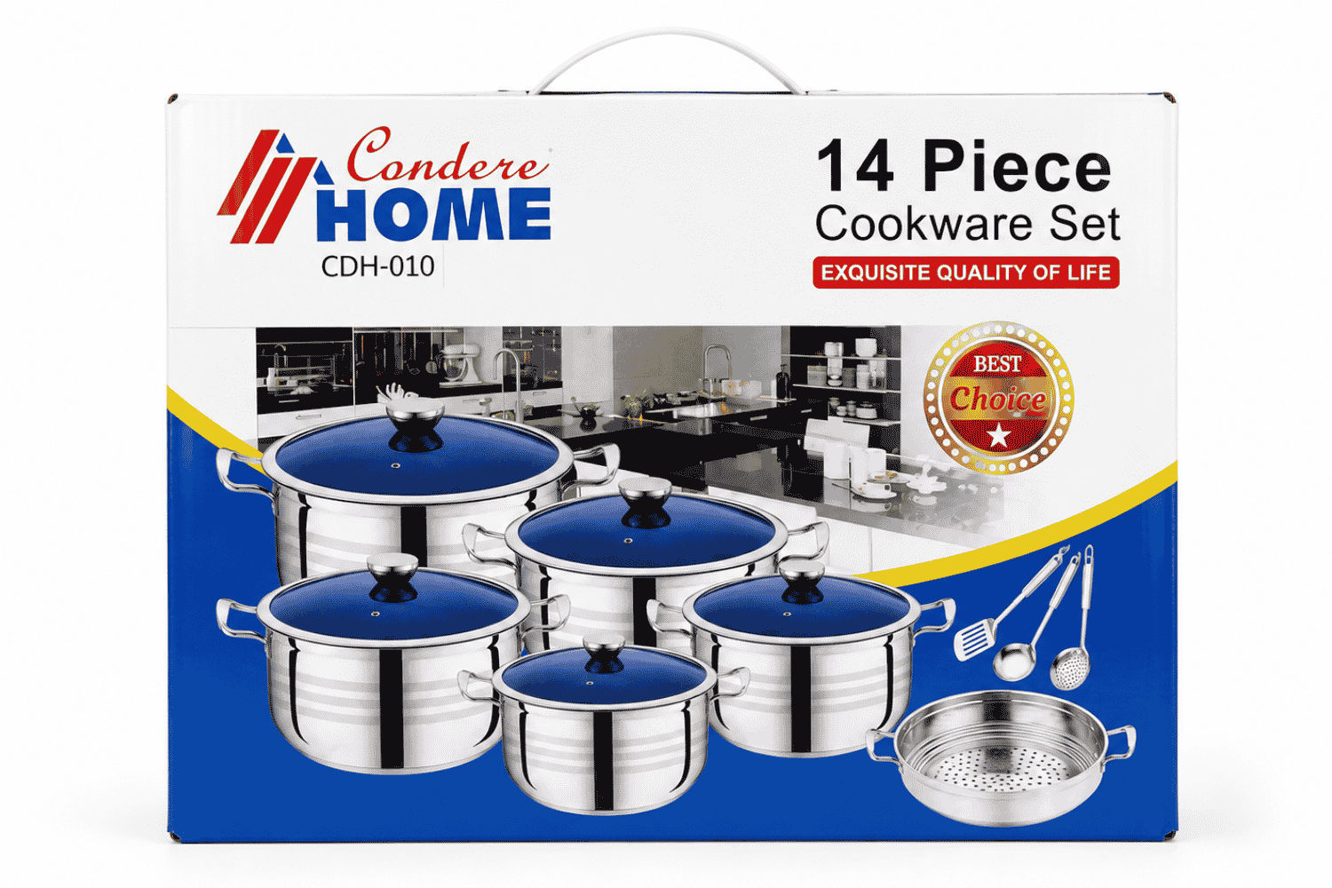 Condere Home 14-Piece Stainless Steel Cookware Set