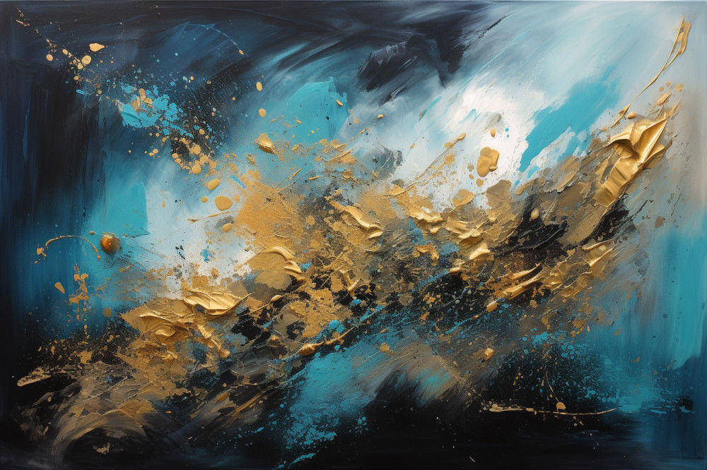 Canvas Wall Art - Golden Horizons Is Visually Stunning Abstract - A1172 - [120 x 80 cm]