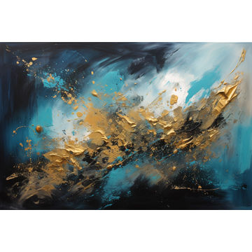 Canvas Wall Art - Golden Horizons Is Visually Stunning Abstract - A1172 - [120 x 80 cm]