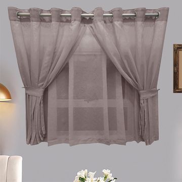 Matoc Designs Curtain -Café Double Layer -Mystic Voile -Cinnamon -Eyelet - 300cm W x 123cm H