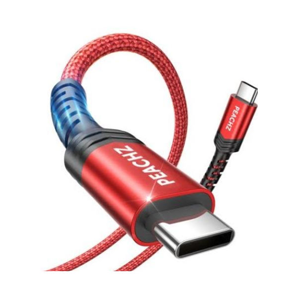 Peachz 100W USB C toUsb C Type C Cable Carplay Cable 5A Fast Charging Cord - 1 Pack
