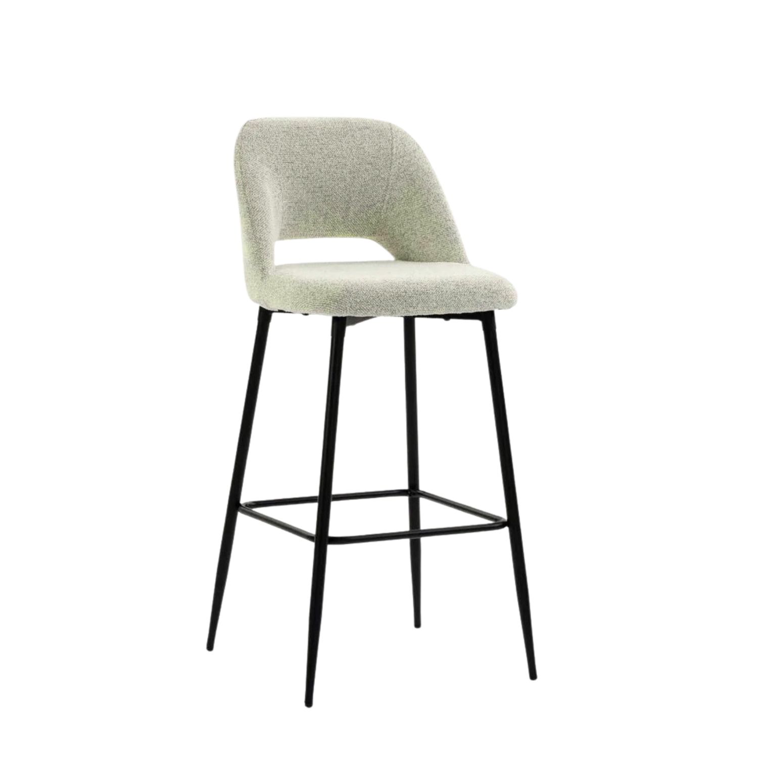 Modern Fabric Barstool with Curved Grey