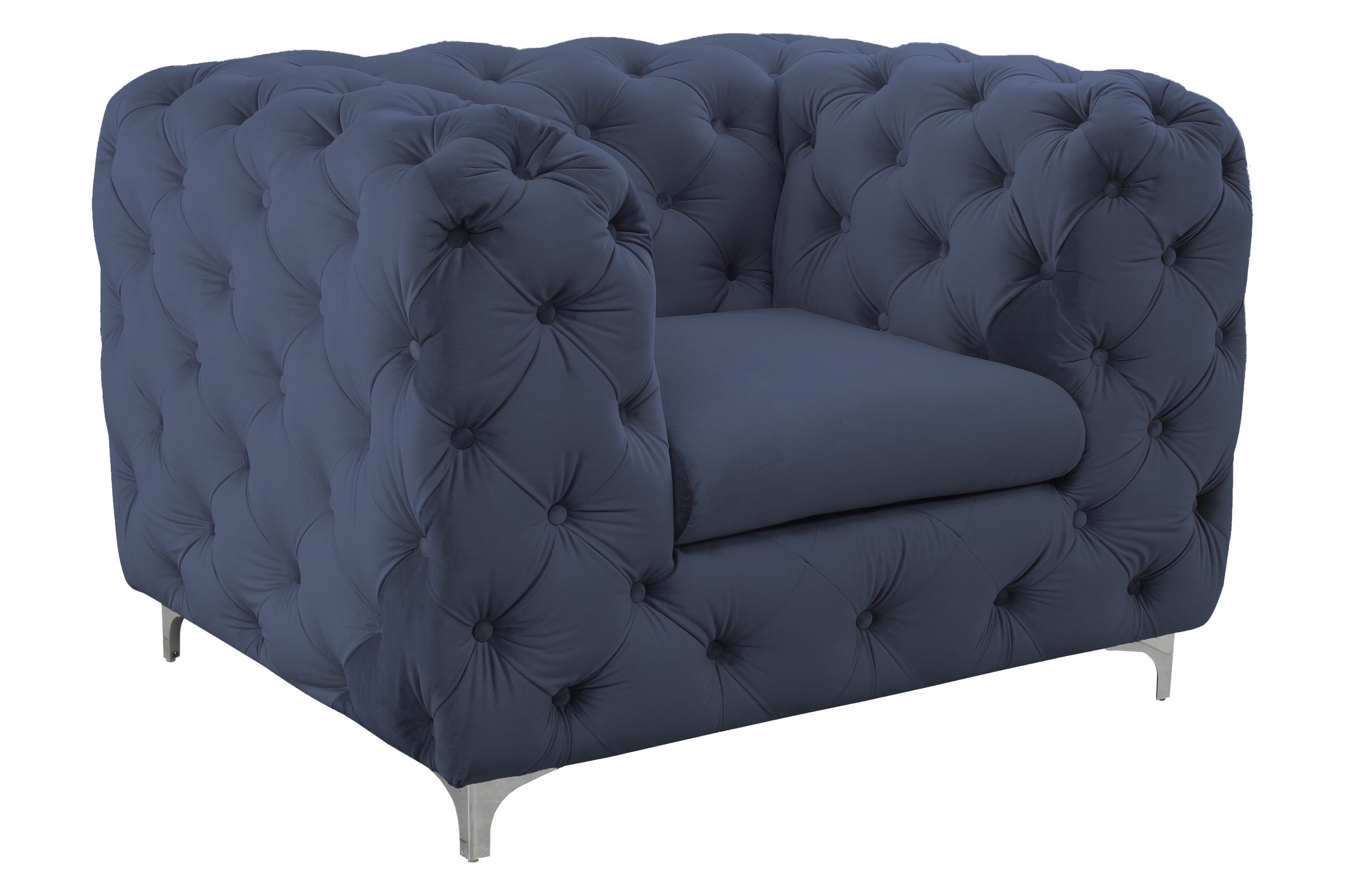 Modern Grey Chesterfield 1 seater Sofa - Teal