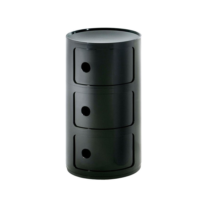 3 Tier Rounded Cabinet – Detachable Round Nightstand & Lightweight End Table with Storage