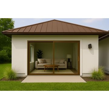 Kenzo - OX2721B - Aluminium Single Sliding Door 2.7mx2.1m Bronze