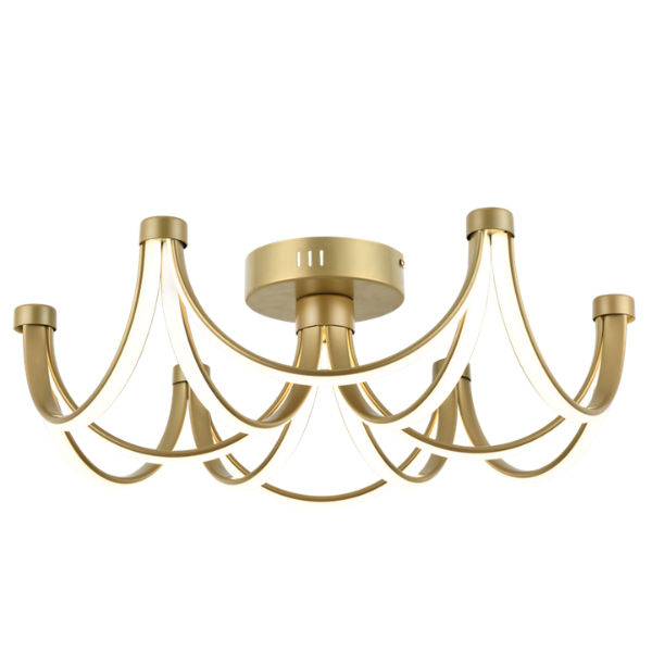 Solenne Sculptural Gold LED Ceiling Light