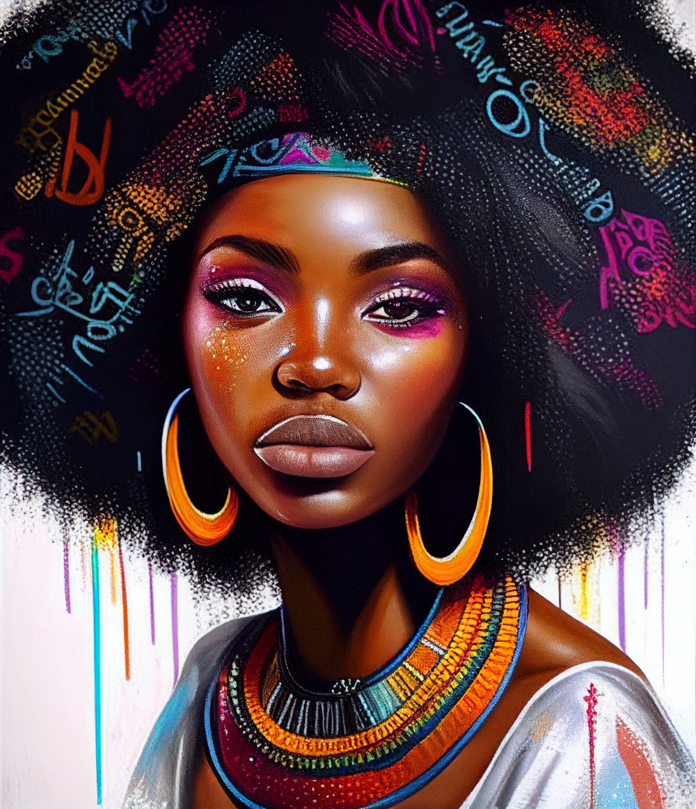 Canvas Wall Art - Canvas Wall Art – Beautiful African Woman - B1057 - [120 x 80 cm]