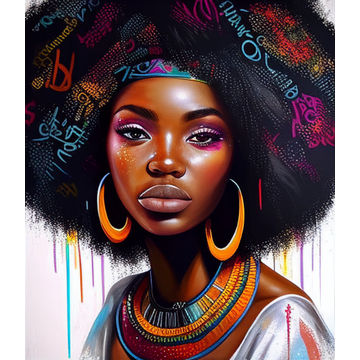 Canvas Wall Art - Canvas Wall Art – Beautiful African Woman - B1057 - [120 x 80 cm]