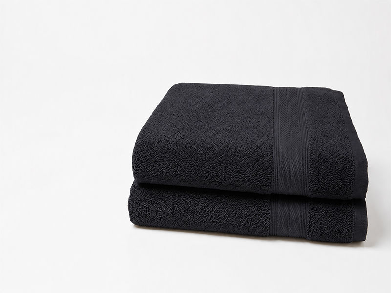 Plush 450GSM 70x130cms Bath Towels - Jet Black (2Pc Pack)