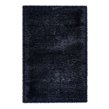 Black Polyester Shaggy rug 160 x 230