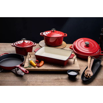 Red 8 Piece Cookware Set
