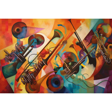 Canvas Wall Art - Instruments Unity By Chromatic Harmony Acrylic  - A1665 - [120 x 80 cm]