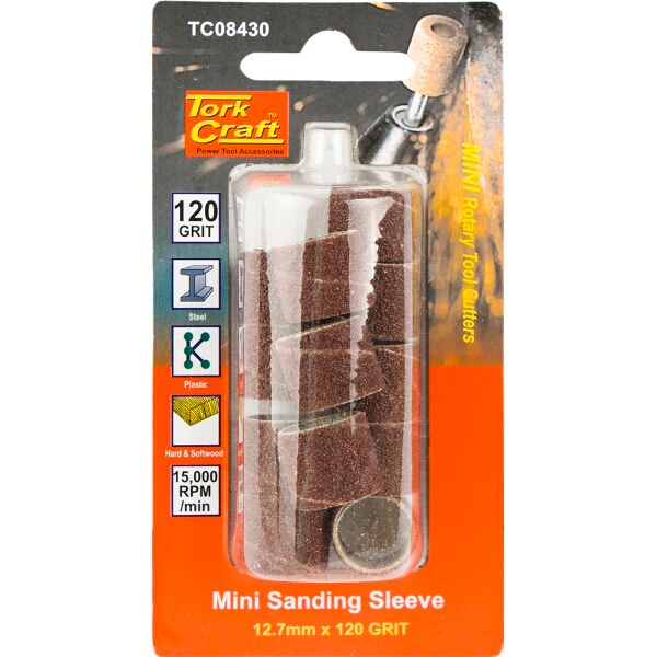 Mini Sanding Sleeve 12.7Mm 120G 12Pc