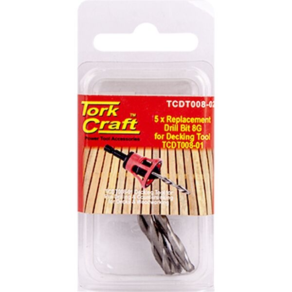 Replacement Drill Bits 8G X 5Pc For Decking Tool Tcdt008-01