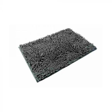 Woodly Bath Mat, Dark Grey, 800mm x 500mm