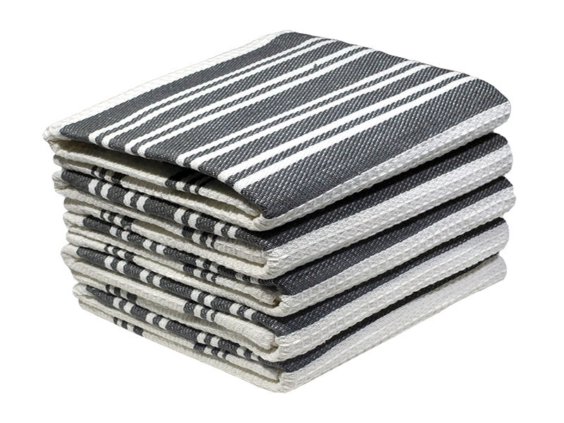 Multipurpose, Easy Fit, Absorbent Kitchen Towel- Design 2425 - 046x068cms - (05 Pc Pack) - Stripes - Stormy Weather