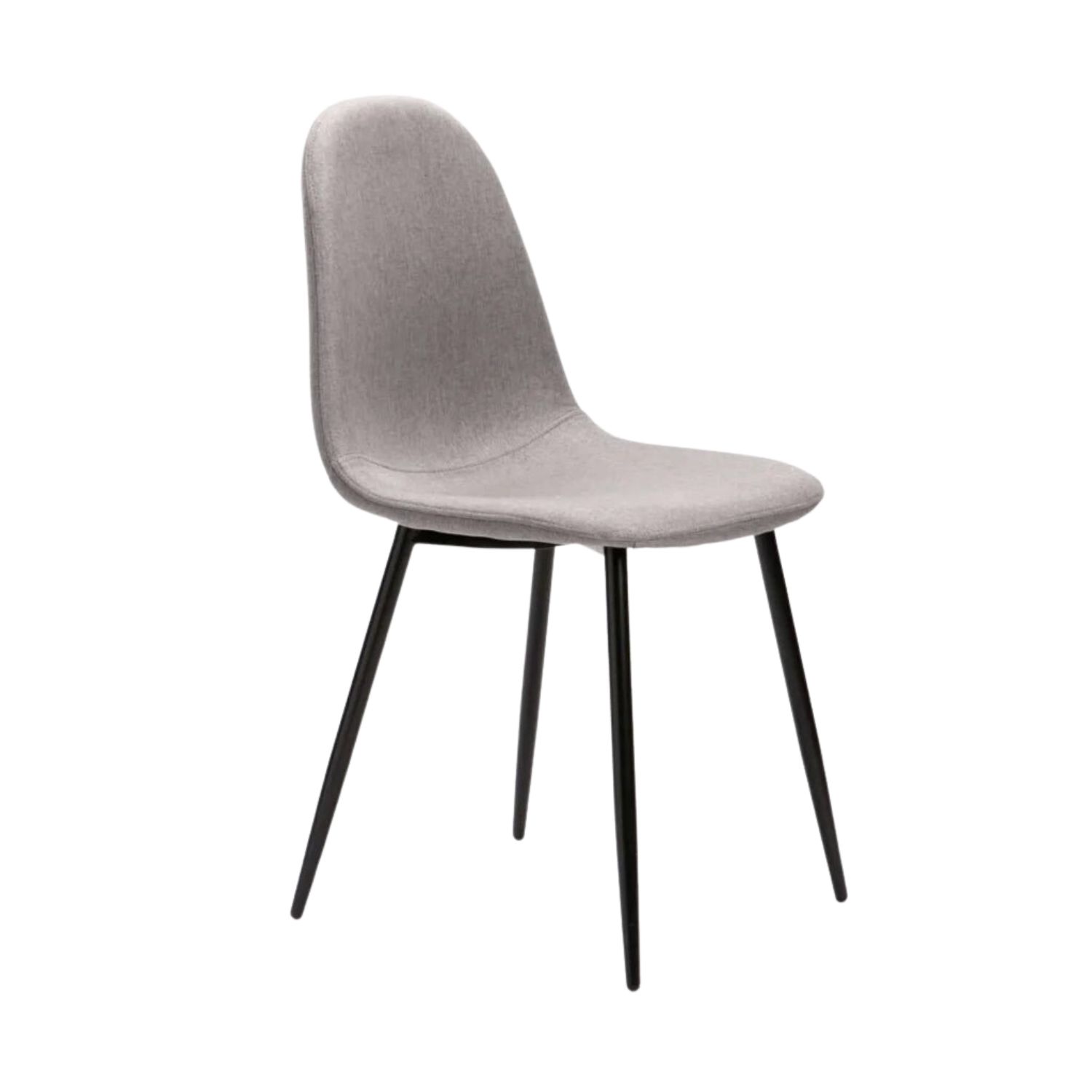 Upholstered Fabric Dining Chair with Black Leg