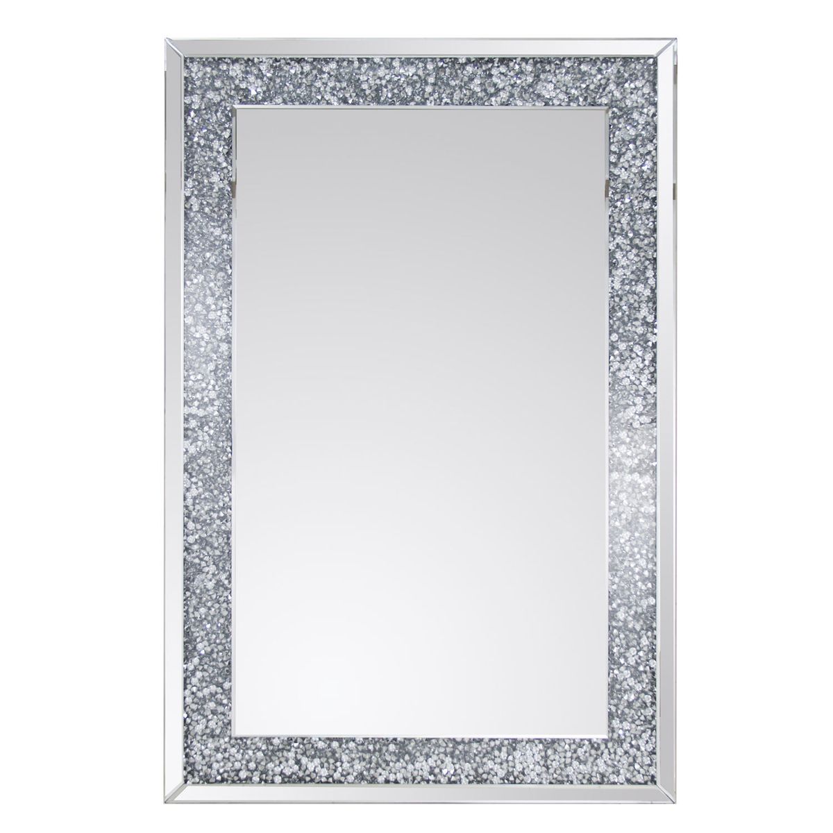 Crystal Diamond Crush Bezel Wall Mounted Mirror 120cm x 80cm Size