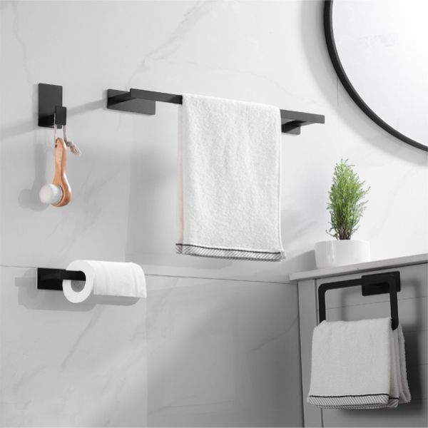 Bathroom Accessories 4 pieces With Towel Var Towel Ring Toilet Paper Holder Robe Hook  Set