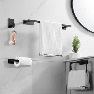 Bathroom Accessories 4 pieces With Towel Var Towel Ring Toilet Paper Holder Robe Hook  Set