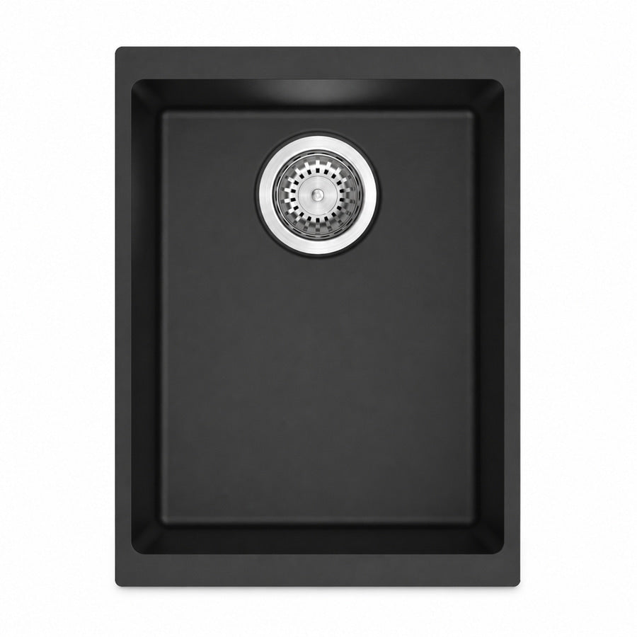 Sternhagen Enigma N100N 460mm Quartz Composite Kitchen Sink Undermount 1 Bowl - Nera (Black)