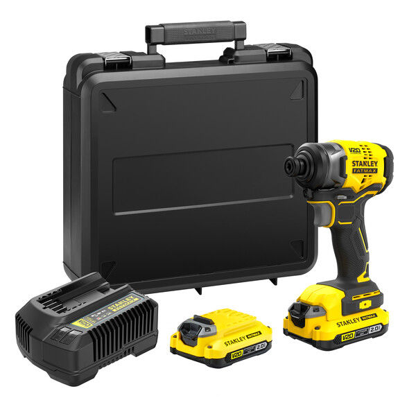 STANLEY FATMAX V20 18V Brushless Impact Drill Driver +2 Batteries+KITBOX, SFMCF810D2K-QW