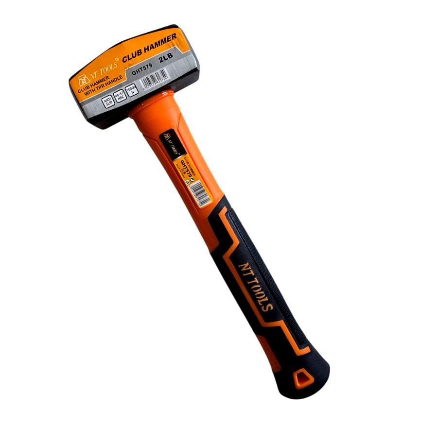 NT TOOLS 2LB Club Hammer with Rubber Grip (0.9kg)