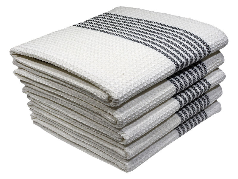 Bunty's Kitchen Towel - Design 2417 - 056x079cms - (05 Pc Pack) - Stripes - Greige