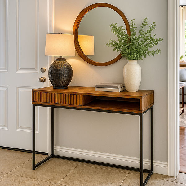KC FURN – Licia Mango Wood Console Table with 1 Drawer