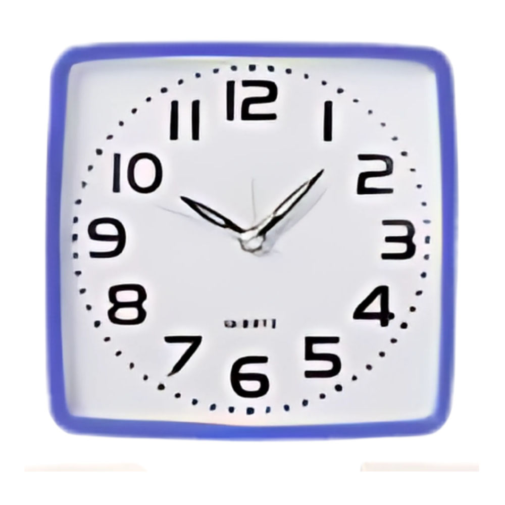 Alarm Clock Plastic Square 12cm  -Blue