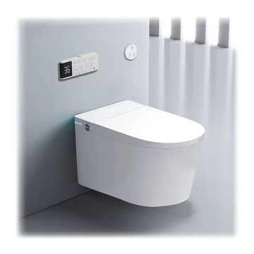 Smart Toilet with Bidet Built In, Foot Sensor Operation, Elongated Tankless Toilet with Automatic Flush, Dual Flush, Heated Bidet Seat for Bathrooms