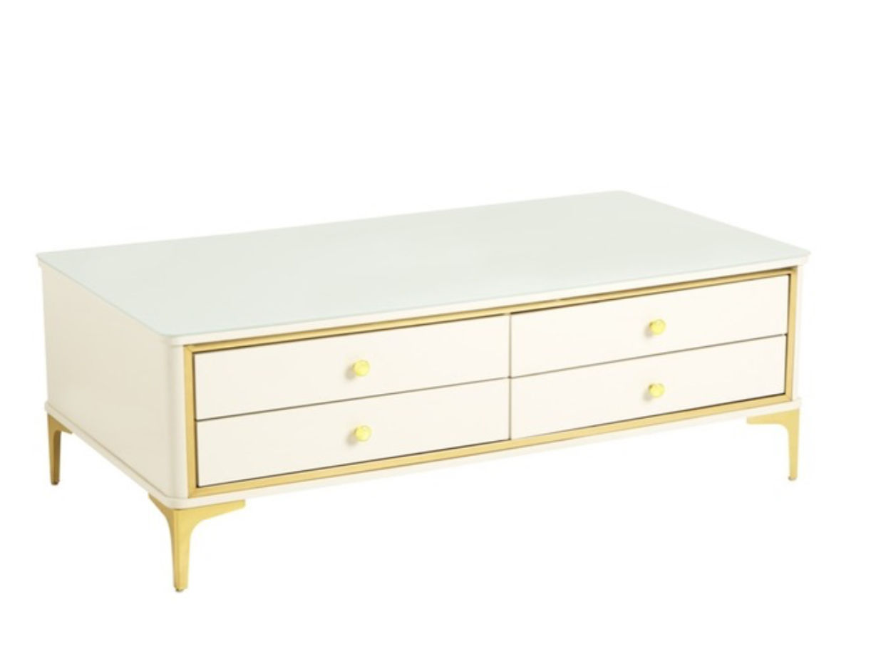 EFURN- Asher Elegant Rectangle Coffee Table (White)