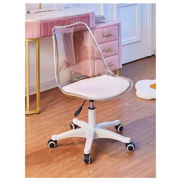Modern Home Office Desk Chair Swivel Computer Chair With Wheels - Clear white