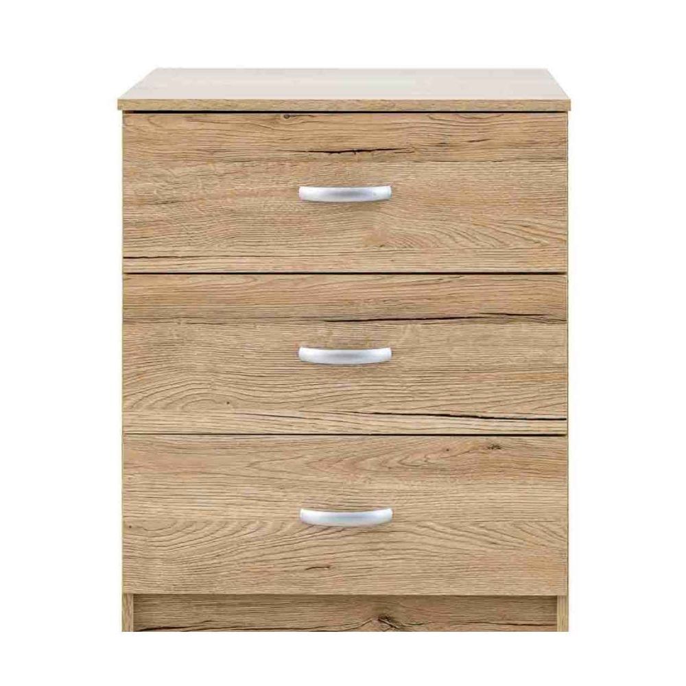 3 Drawer 60cm – Compact Bedroom Bedside Table with Storage