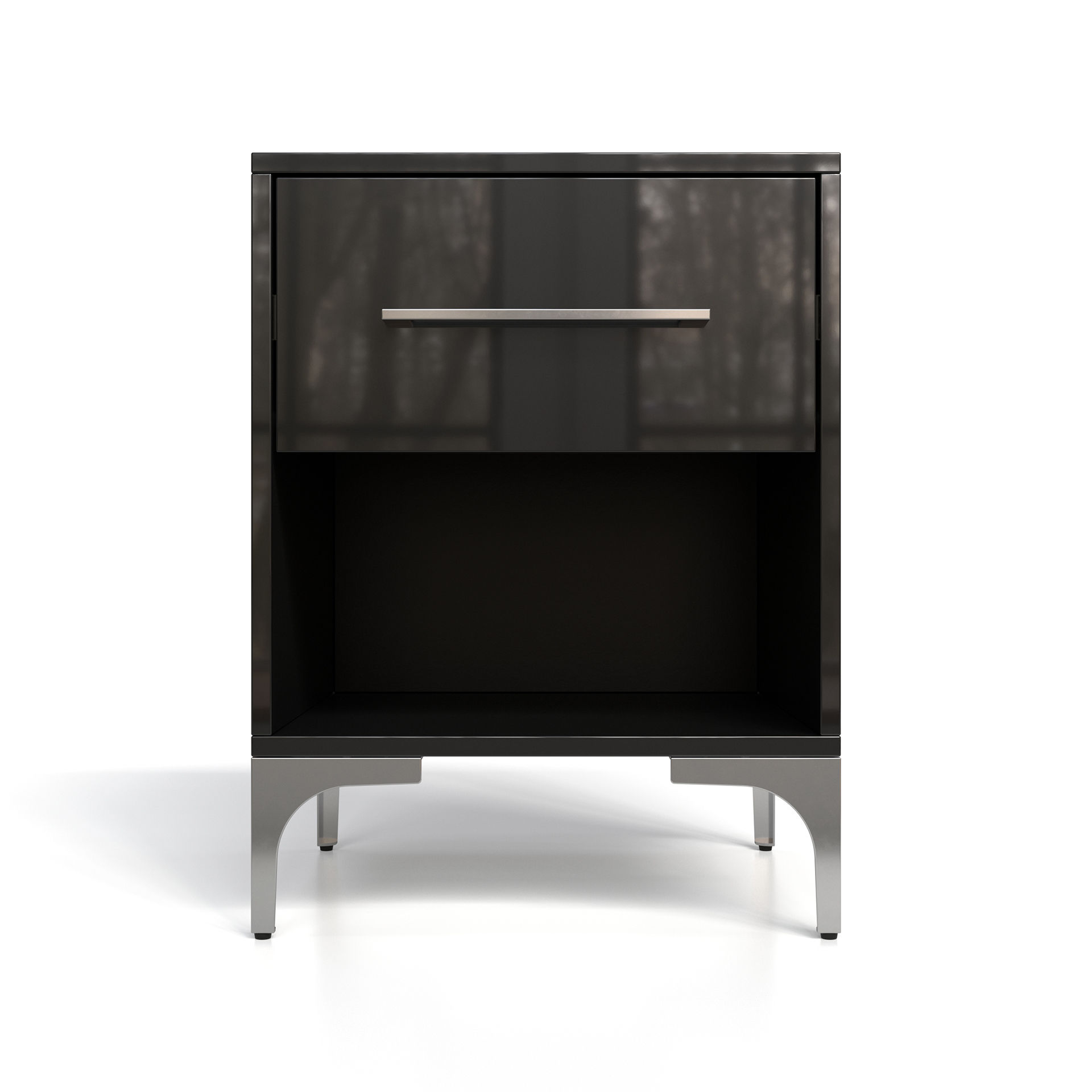BAM! High Gloss One Drawer Bedside Table - Black