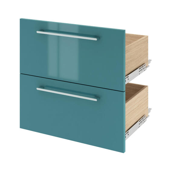 Single cabinet 2 drawers SENSEA Remix laguna green 60x57x46cm
