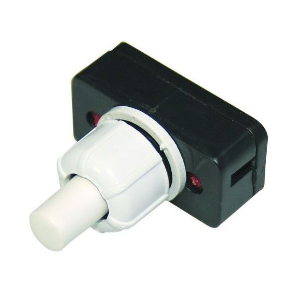 Latching White Pushbutton 1 Amp
