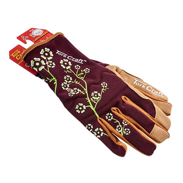 Ladies Slim Fit Garden Gloves Maroon X-Small