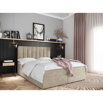 Modern Upholstered Bed Queen Size XL - Beige