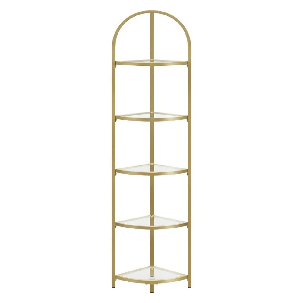 Bragg Tromso 5-Tier Corner Display Shelf, Gold