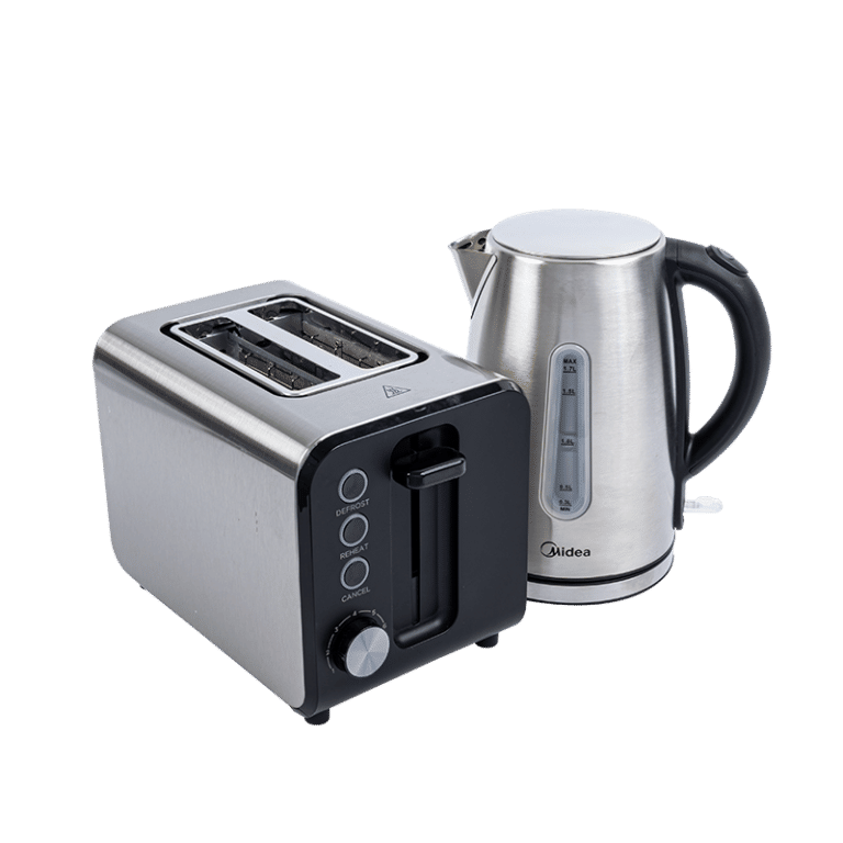Midea Deluxe Stainless Steel Kettle and Toaster Breakfast Pack